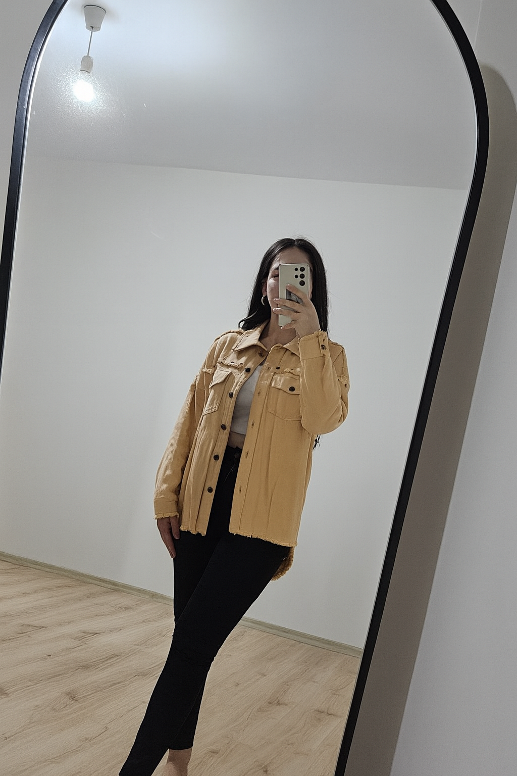 Oversize Taş Detaylı Gömlek Ceket