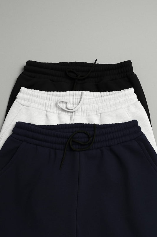 3'lü Unisex Eşofman Altı 3 ip Şardonlu Rahat Kesim Lastik Paça Jogger Tarzı Kışlık