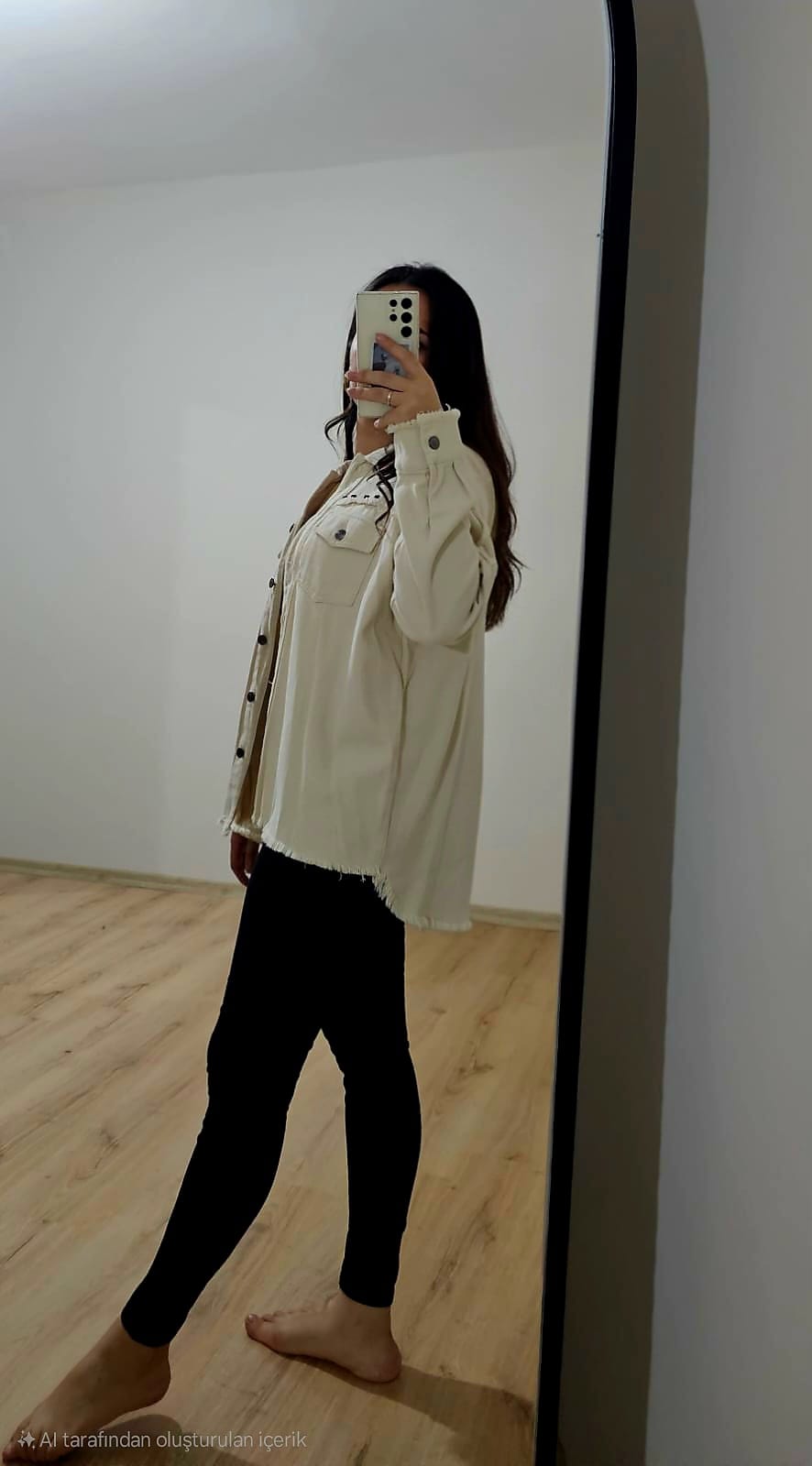 Oversize Taş Detaylı Gömlek Ceket