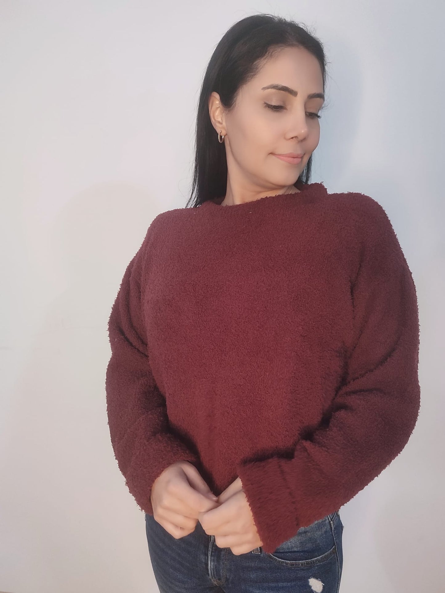 Kadın Buklet Basic Triko Kazak