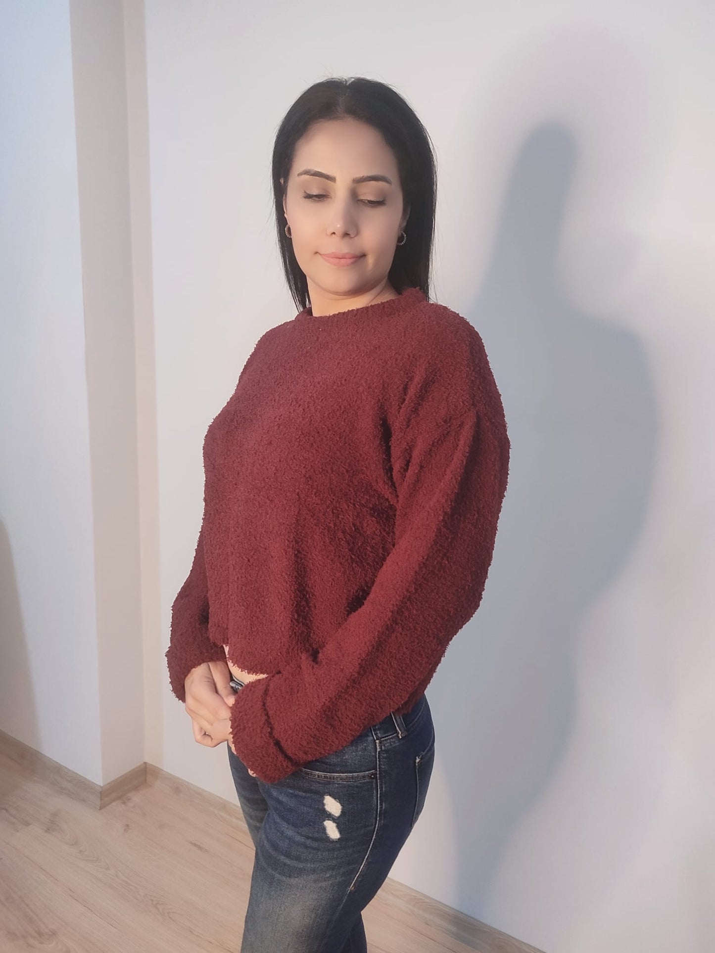 Kadın Buklet Basic Triko Kazak