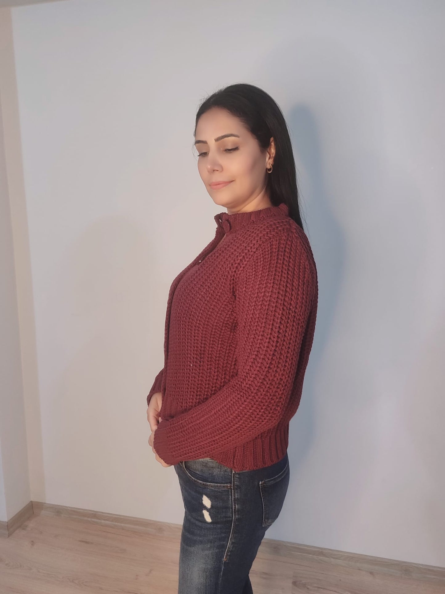 Kadın Selanik Düğmeli Regular Fit Triko Hırka