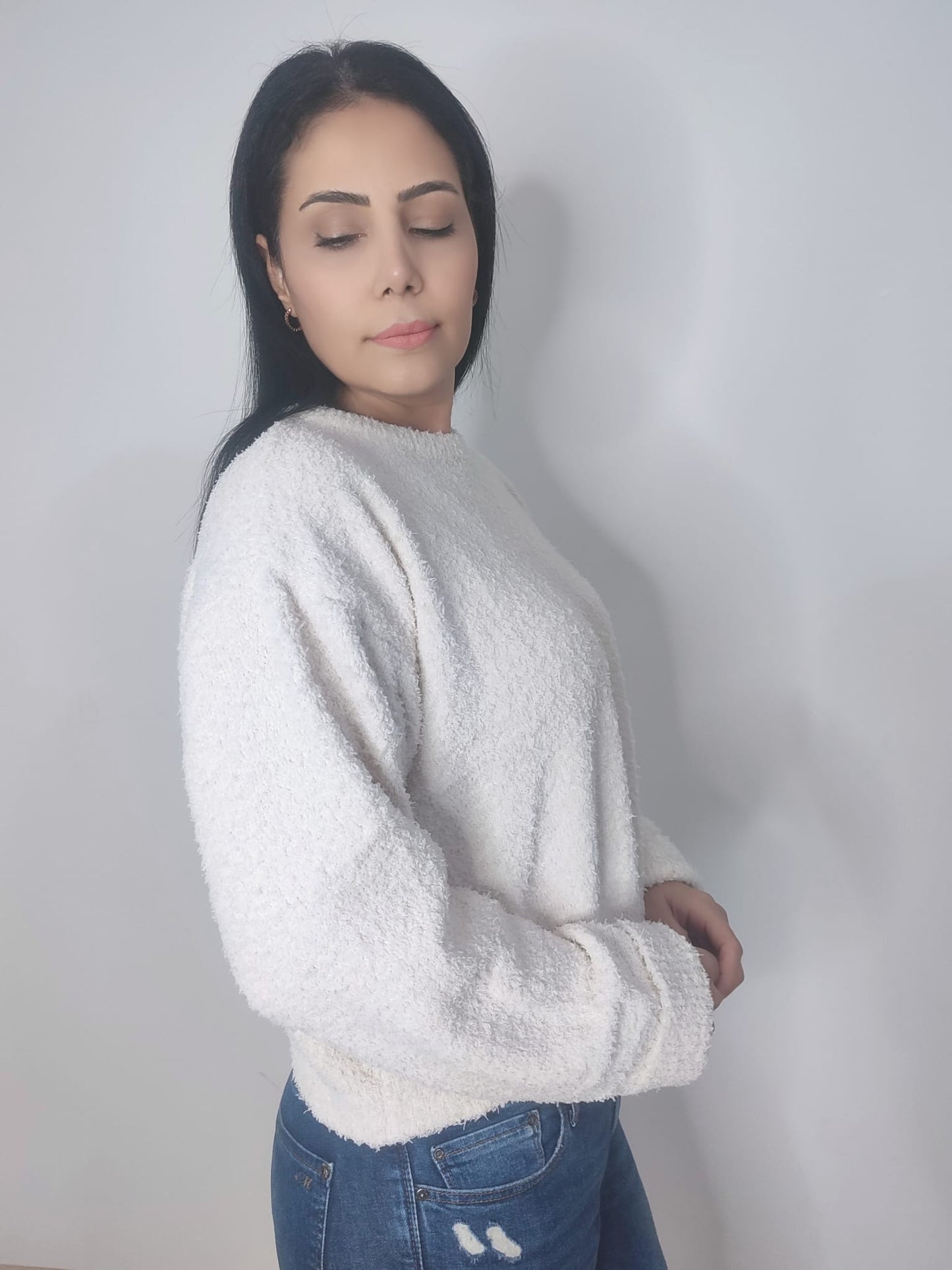 Kadın Buklet Basic Triko Kazak