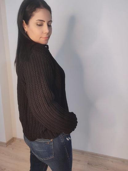 Kadın Selanik Düğmeli Regular Fit Triko Hırka