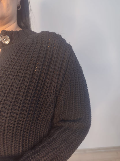 Kadın Selanik Düğmeli Regular Fit Triko Hırka