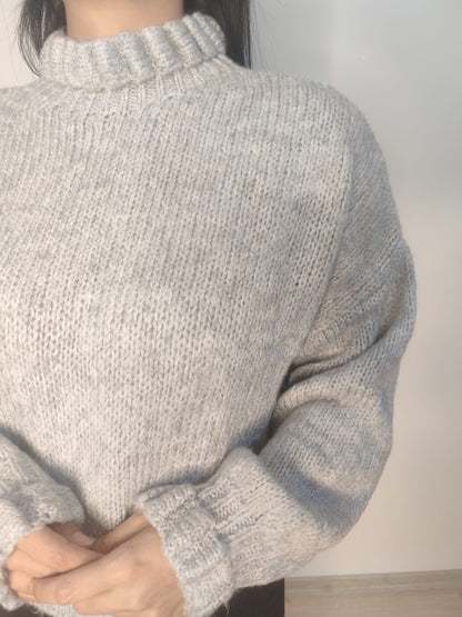 Kadın Fırfır Detay Crop Triko Kazak