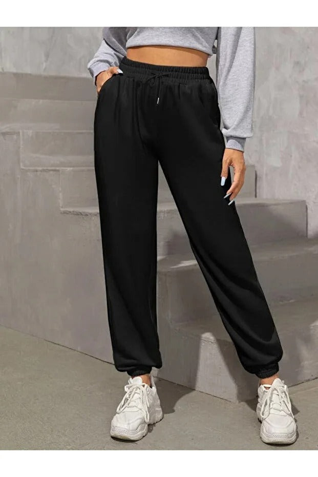 3'lü Unisex Eşofman Altı 3 ip Şardonlu Rahat Kesim Lastik Paça Jogger Tarzı Kışlık